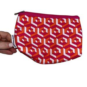 jonathan adler pink orange graphic print makeup zip pouch bag summer graphics